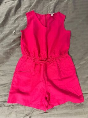 Amazon Essentials Women’s Hot Pink Sleeveless Drawstring Romper